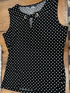 Tommy Hilfiger black Polka Dot Women's Top